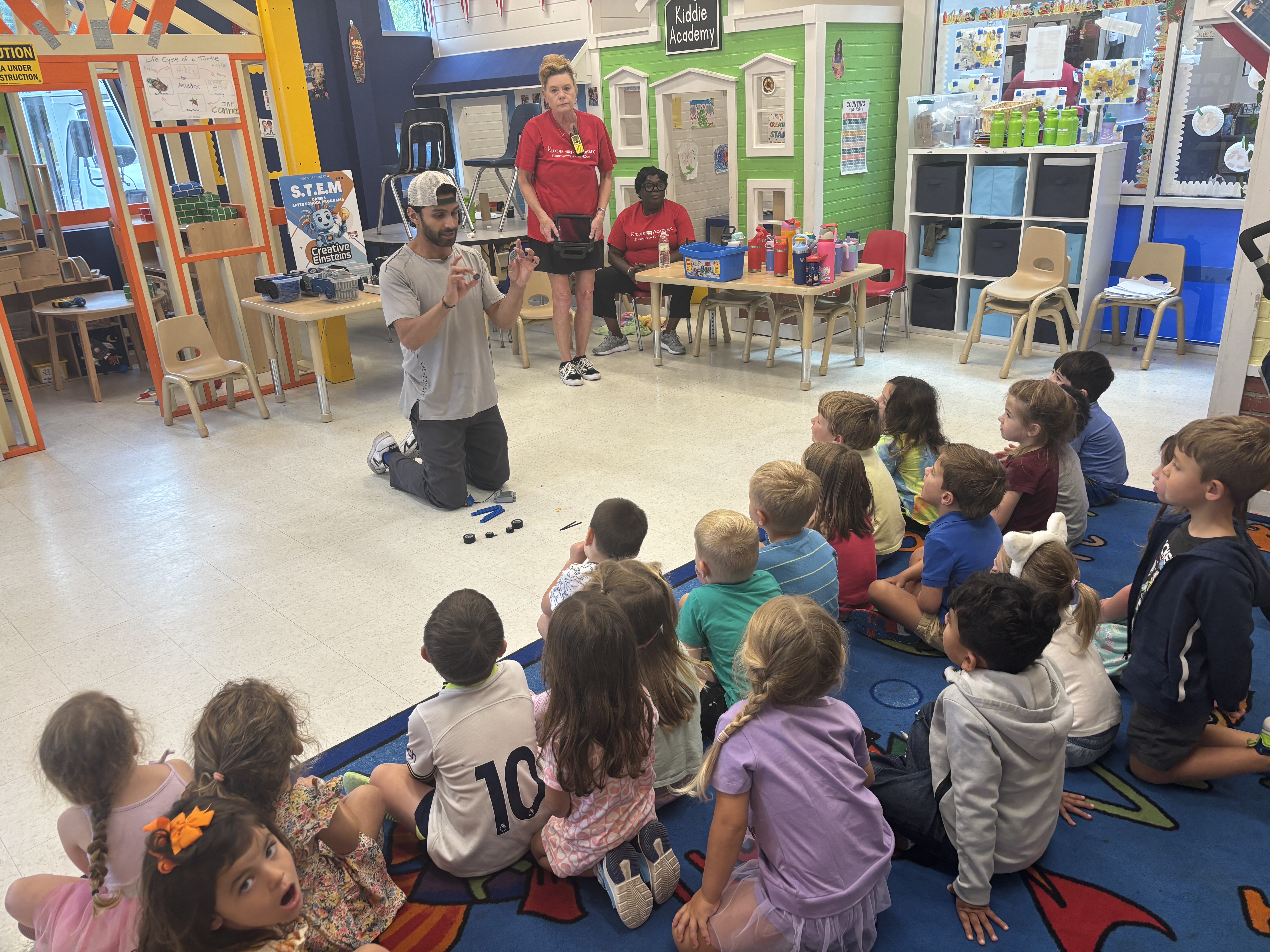 Children in a classroom for a Creative Einsteins STEM camp